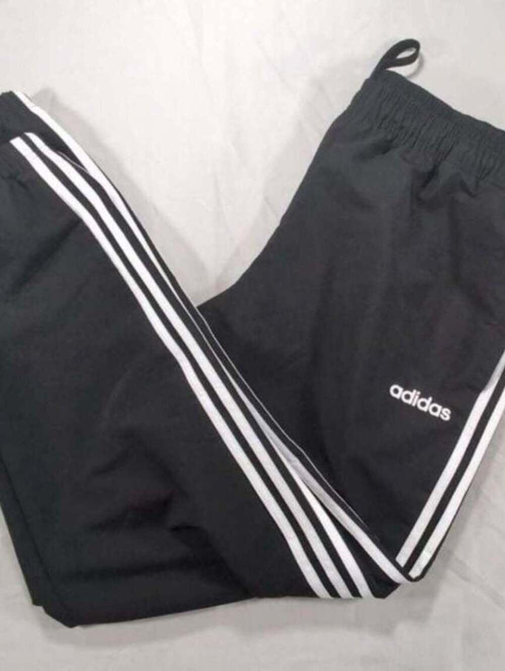 Adidas 3 Stripes Tricot Tapered Cuff Joggers Black Pants Men's Size XL